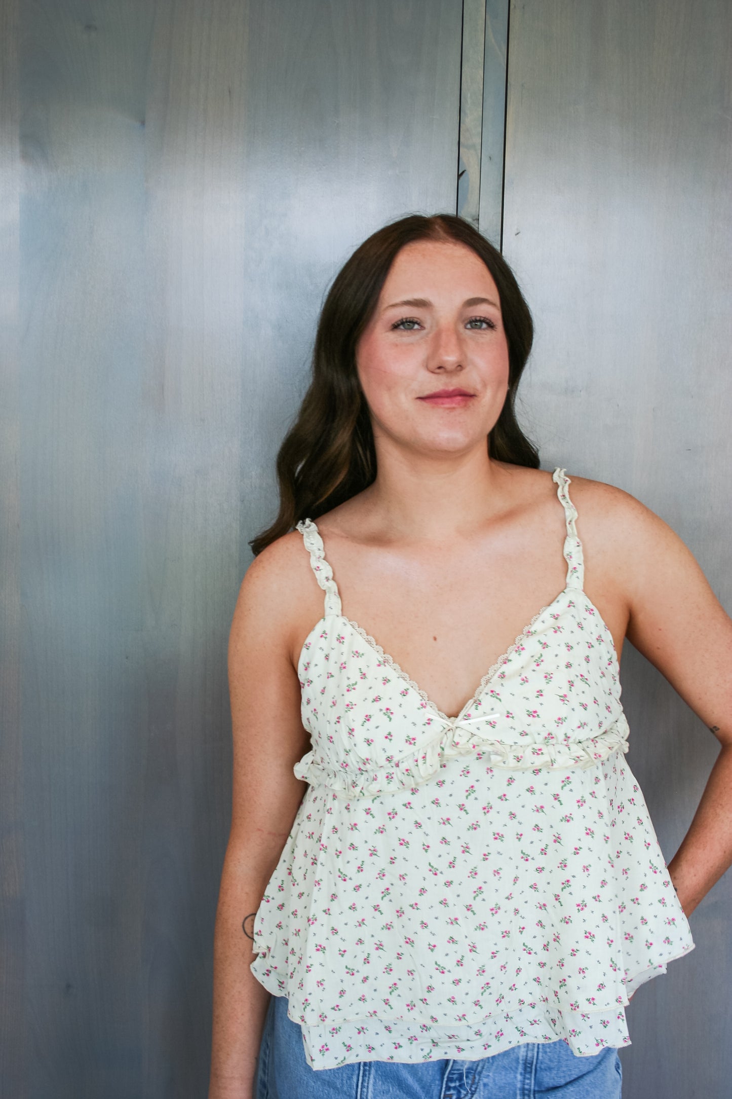Floral Ruffle Tank