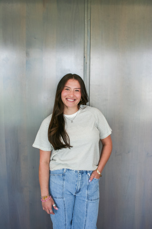 Textured Striped Everyday Tee