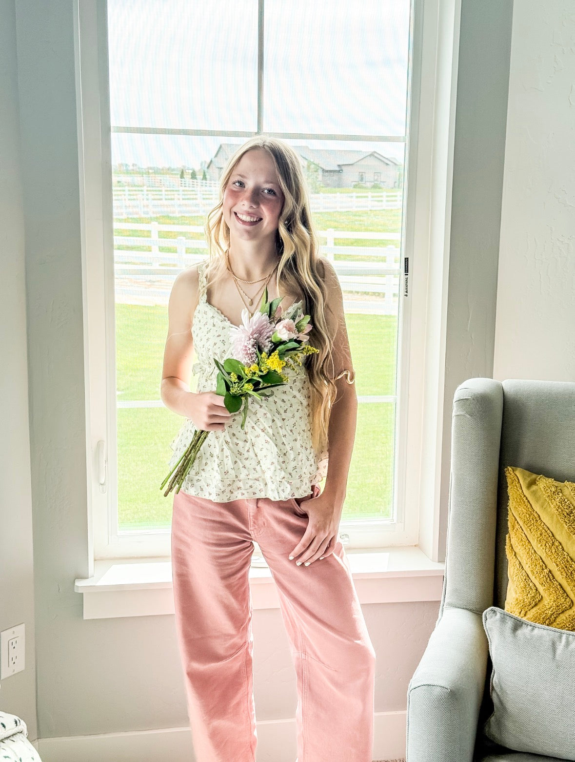Floral Ruffle Tank
