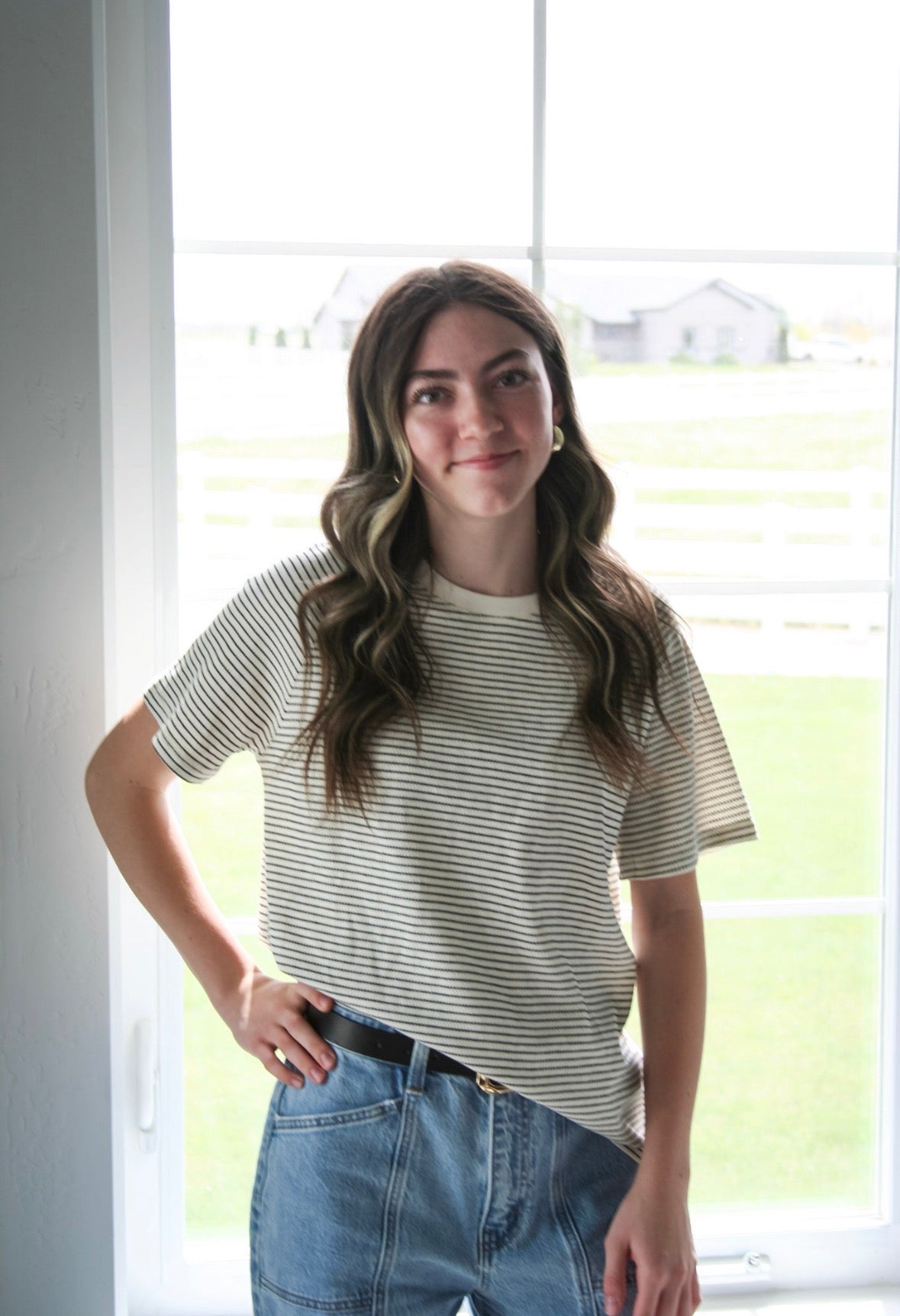Textured Striped Everyday Tee