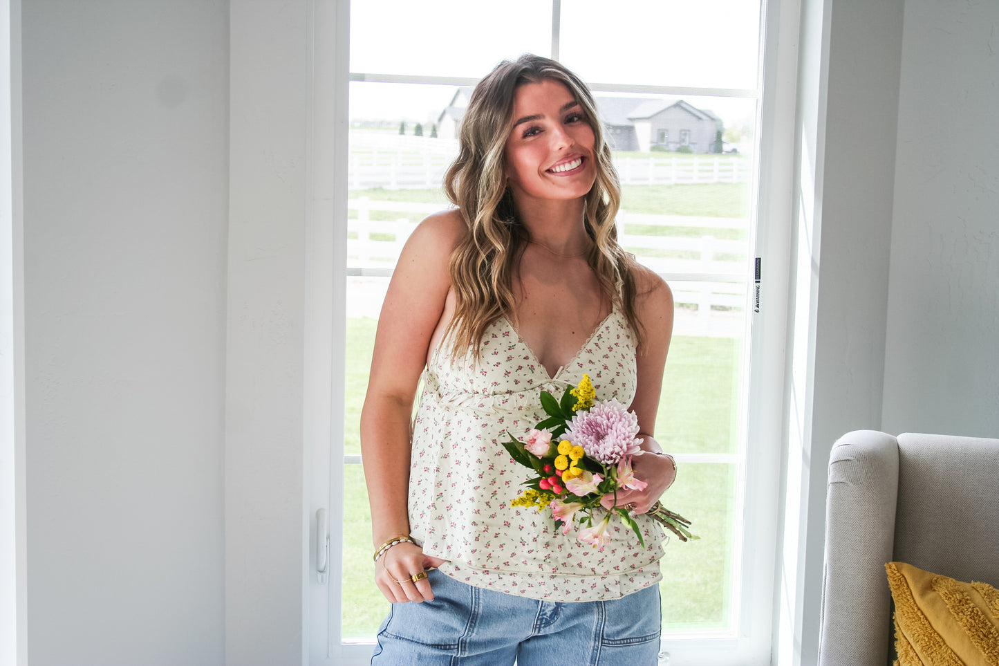 Floral Ruffle Tank