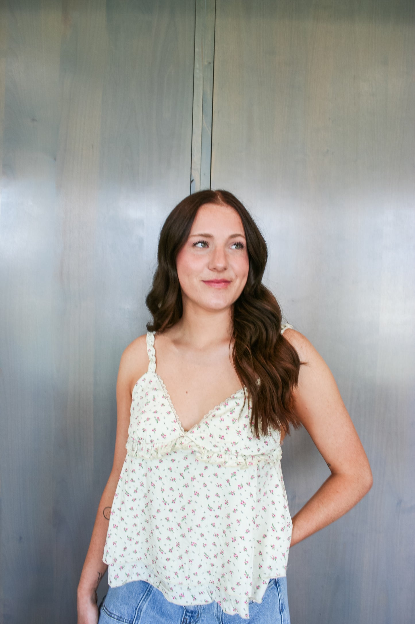 Floral Ruffle Tank