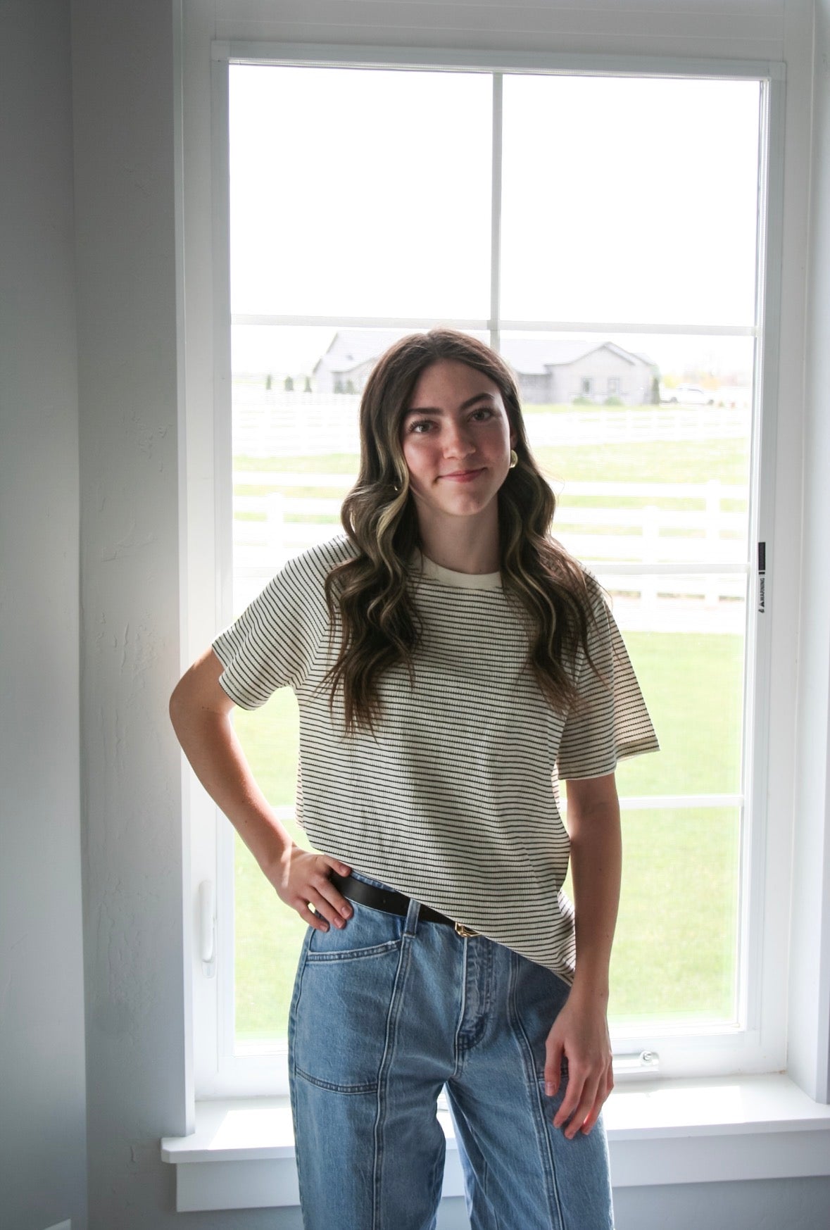 Textured Striped Everyday Tee